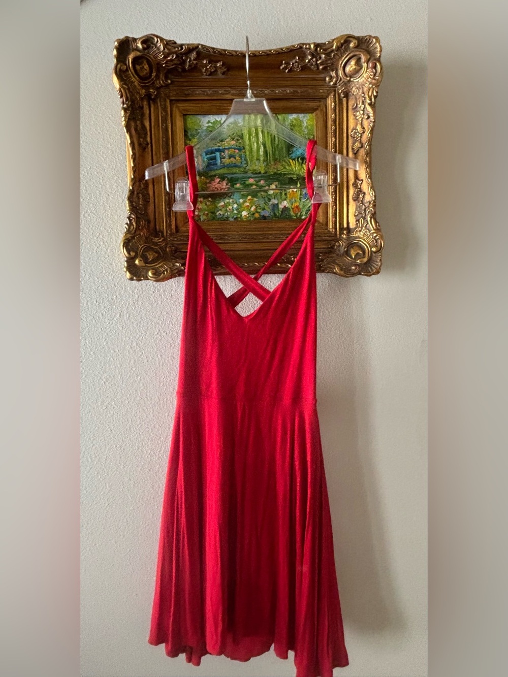 Lovers + Friends Scarlet Red Crisscross Back Slip Dress